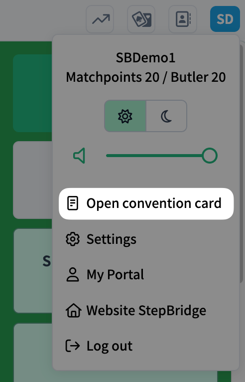 Choose convention card